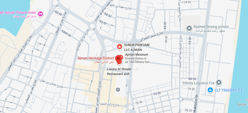 Map showing the office location in Ajman